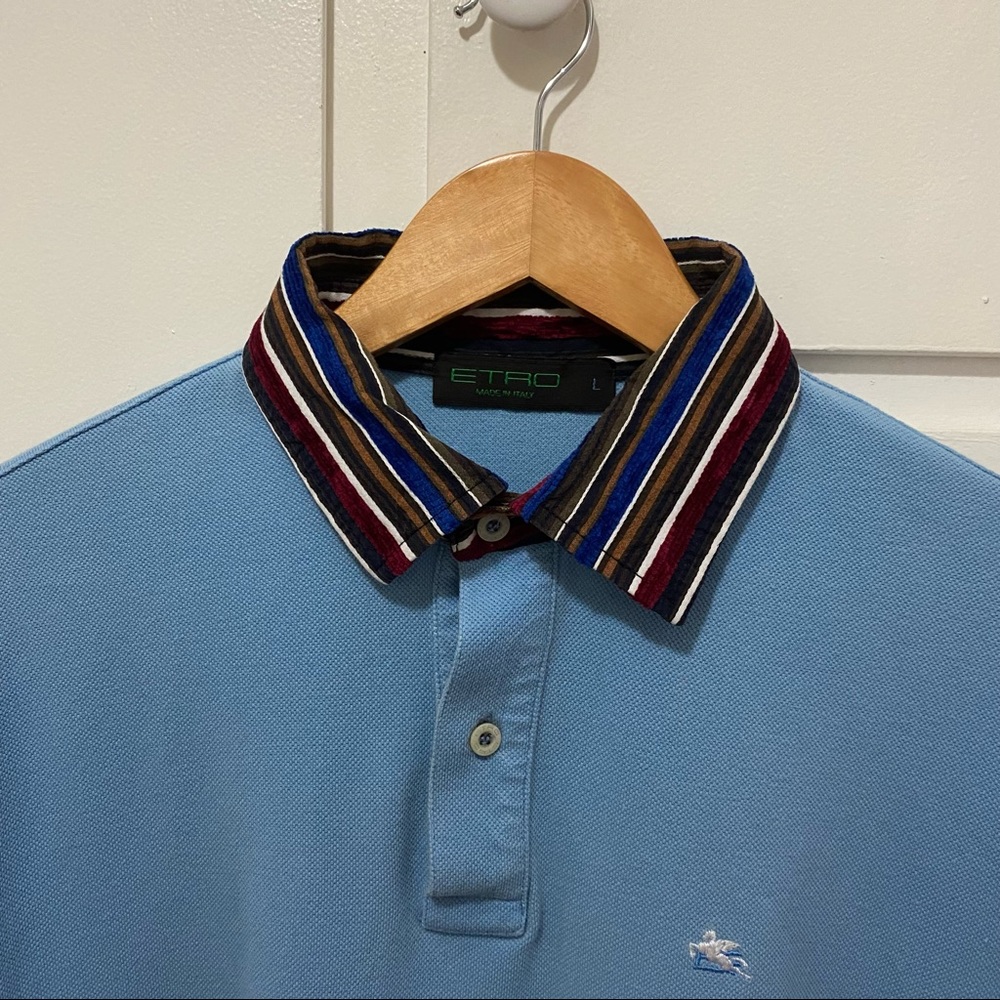 RARE Authentic Etro Polo with Velvet Collar